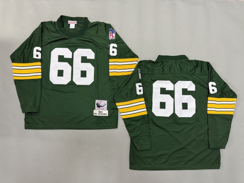 Men 2025 Green Bay Packers #66 Nitschke green Throwback Limited NFL Jersey style 002->green bay packers->NFL Jersey